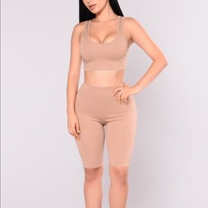 Nude Biker Short Set